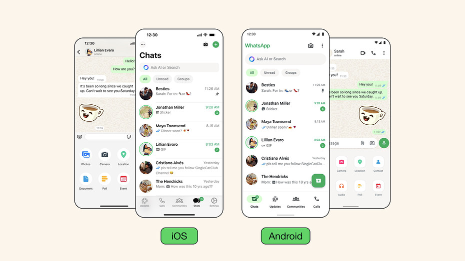 WhatsApp получил самое крупное обновление дизайна за всю историю
